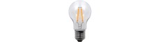 E27 3,5W LED filament pære - A55, 320lm, brudsikker polycarbonat, klar, varm hvid