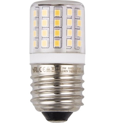 E27 4,5W LED rørpære, 24V-30V - 6cm, 550lm, klar glas, 3000K, AC/DC