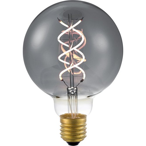 E27 5W dæmpbar LED pære - G95, Double Helix, Smoke, 2200K, 120lm