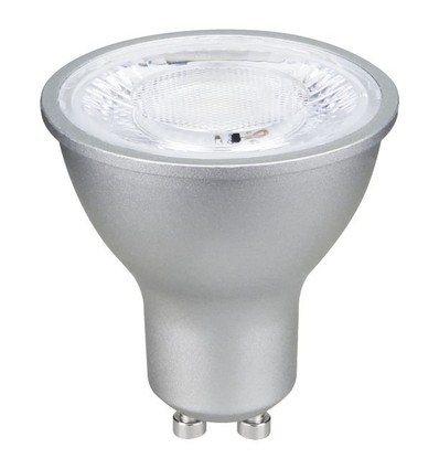 GU10 6W dæmpbar LED pære - 500lm, 2200K, 40°, sølv finish