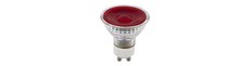 GU10 5W dæmpbar LED pære - Rød, 38°, glas, 230V