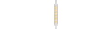 R7S 118mm / 9W LED pære - 830lm, 3000K, klar glas, keramik