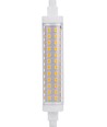 R7S 118mm / 10W dæmpbar LED pære - 1000lm, 3000K, klar glas, keramisk base