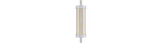 R7S 118mm / 14W dæmpbar LED pære - 2000lm, 3000K, klart glas