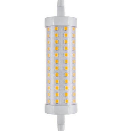 R7S 118mm / 14W dæmpbar LED pære - 2000lm, 3000K, klart glas