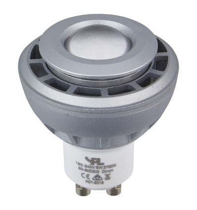 GU10 5,5W DimToWarm LED pære - 2000-2800K, 30-80°, sølv, dæmpbar