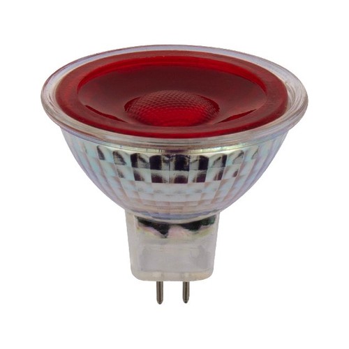 GU5.3 5W LED pære, 12V - MR16, 38°, rød, glas
