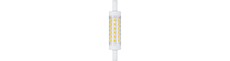 R7S 78mm / 5W LED pære - 490lm, 3000K, klar glas, keramik