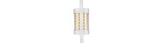R7S 118mm / 8W dæmpbar LED pære - 950lm, 3000K, klart glas