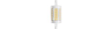 R7S 78mm / 11W LED pære - 1600lm, 3000K, klar glas, keramik
