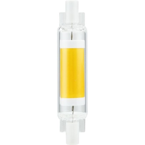 R7S 78mm / 4W dæmpbar LED pære - 470lm, COB, klar glas, varm hvid