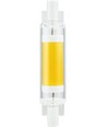 R7S 78mm / 4W dæmpbar LED pære - 470lm, COB, klar glas, varm hvid