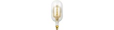 E27 4,9W dæmpbar LED pære - Filament Flex Double Tube, 38,5cm, 470lm, 2200K, Guld glas