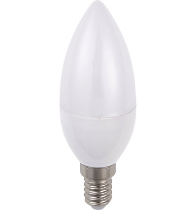 E14 3W LED kertepære, 100-240V - C37, opal glas, 3000K, 270lm