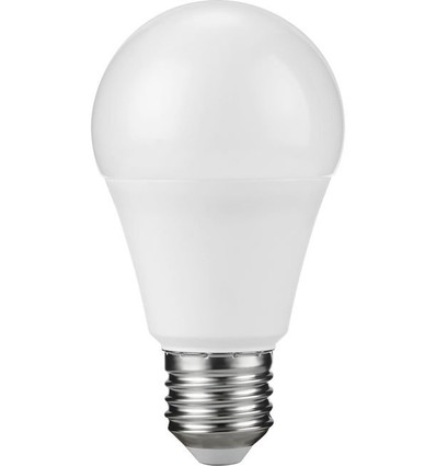 E27 9W LED pære, 100-240V - A60, 900lm, 3000K, opal glas