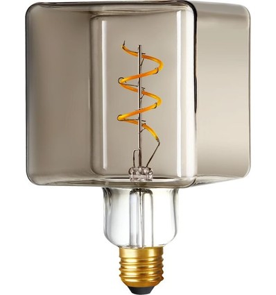 E27 4W LED Ice Cube filament pære - C95, dæmpbar, 2200K, røgfarvet glas