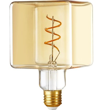 E27 4W LED Filament Ice Cube C95 dæmpbar - 240lm, 2200K, gyldent glas