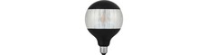 E27 4W dæmpbar LED pære - G125, Laser Stripe, sort/sølv, 2500K, 120lm