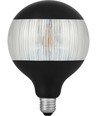 E27 4W dæmpbar LED pære - G125, Laser Stripe, sort/sølv, 2500K, 120lm