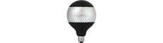 E27 4W dæmpbar LED globepære - G125, Laser Ripple, Black Silver, 2500K