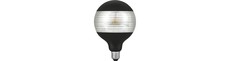 E27 4W dæmpbar LED globepære - G125, Laser Line, sort/sølv, 2500K, 120lm