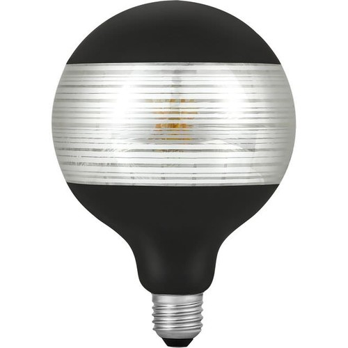 E27 4W dæmpbar LED globepære - G125, Laser Line, sort/sølv, 2500K, 120lm