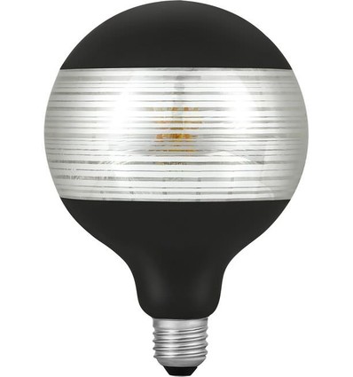 E27 4W dæmpbar LED globepære - G125, Laser Line, sort/sølv, 2500K, 120lm