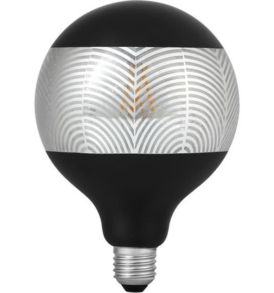 E27 4W dæmpbar LED pære - G125, Laser Leaf, sort/sølv, 120lm, 2500K
