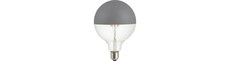 E27 6,5W dæmpbar LED kronepære - G125, Globe Top Mirror, grå, 2500K, filament