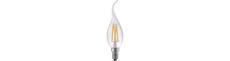 E14 4W dæmpbar LED kertepære med tip - Filament, 320lm, C35, klar glas, 2500K