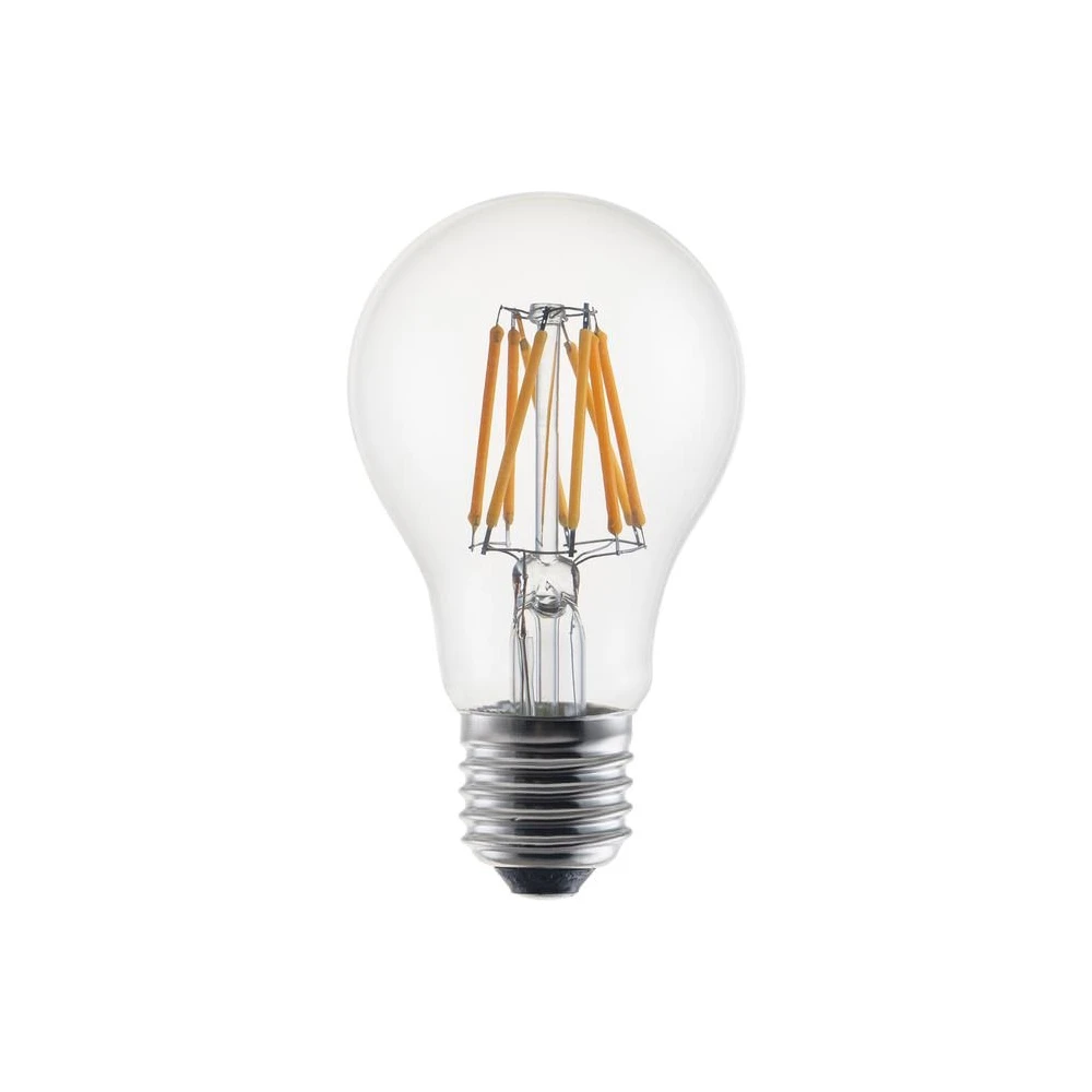 E27 6W DimToWarm LED filament pære - A60, 600lm, dæmpbar, klart glas, 2200K-2700K - Dæmpbar : Dæmpbar, Kulør : Dæmp til varm