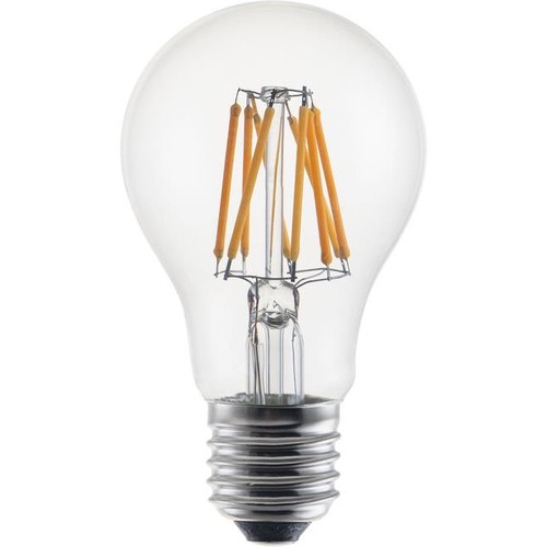 E27 6W DimToWarm LED filament pære - A60, 600lm, dæmpbar, klart glas, 2200K-2700K