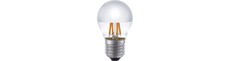 E27 4W dæmpbar LED kronepære - G45, Filament, Topforsølvet, 2500K, Sølv
