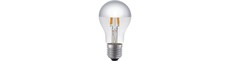 E27 4W dæmpbar LED kronepære med topforsølvning - A55, 250lm, 2500K, sølv top, filament
