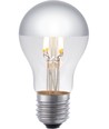 E27 4W dæmpbar LED kronepære med topforsølvning - A55, 250lm, 2500K, sølv top, filament