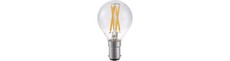 BA15d 4W dæmpbar LED kronepære - G45, filament, klart glas, 2700K