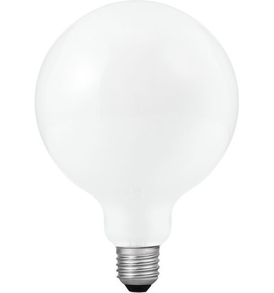 E27 6W dæmpbar LED pære - DimToWarm, G125, opal glas, 2000-4500K, filament