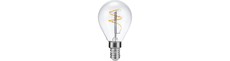 E14 3,2W dæmpbar LED kronepære - Slim Flex filament, G45, 320lm, 2200K, klar glas