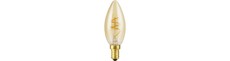 E14 2,9W Slim Flex dæmpbar LED kronepære - C35, 250lm, 2200K, guld glas, filament