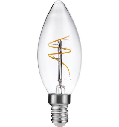E14 3,2W dæmpbar Slim Flex LED kronepære - C35, 2200K, filament, klar glas