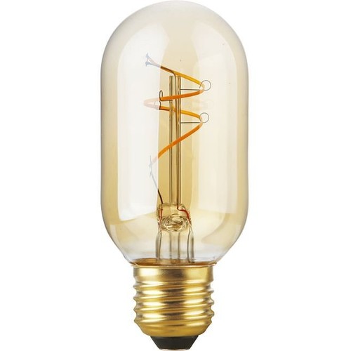 E27 4,2W dæmpbar Slim Flex LED pære - 11cm, 2200K, Gold, filament tube