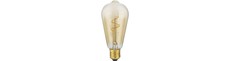 E27 4,2W Slim Flex Filament Rustika ST64 - 470lm, 2200K, guld glas, dæmpbar