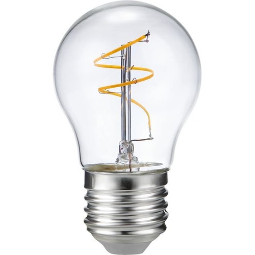 E27 3,2W dæmpbar LED kronepære - G45, Slim Flex Filament, 2200K, klar glas