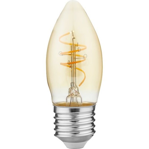 E27 4,2W dæmpbar Slim Flex LED kronepære - C35, 470lm, gyldent glas, 2200K