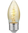 E27 4,2W dæmpbar Slim Flex LED kronepære - C35, 470lm, gyldent glas, 2200K