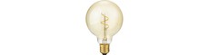 E27 2,9W dæmpbar LED pære - G95 Globe, Slim Flex Filament, 2200K, Gold, 250lm