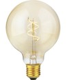 E27 2,9W dæmpbar LED pære - G95 Globe, Slim Flex Filament, 2200K, Gold, 250lm