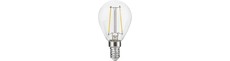 E14 2,5W dæmpbar LED kronepære - G45, filament, klart glas, 2500K