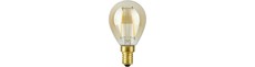 E14 2,9W dæmpbar LED kronepære - G45, filament, 2200K, guld glas, 250lm