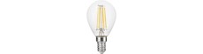 E14 4,7W dæmpbar LED kronepære - G45, filament, 470lm, 2500K, klart glas